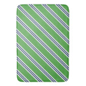 Groene en Blauwe Preppy Stripes Badmat (Voorkant Verticaal)