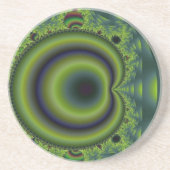 Groene en blauwe puntuur zandsteen onderzetter (Voorkant)