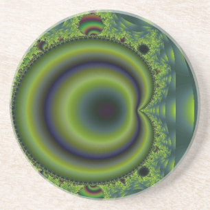 Groene en blauwe puntuur zandsteen onderzetter