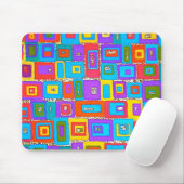 GROENE EN BLAUWE RECTANGLES MOUSEPAD MUISMAT (Met muis)