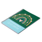 Groene en blauwe regenboog kindernaam notitieboek (Linkerzijde)