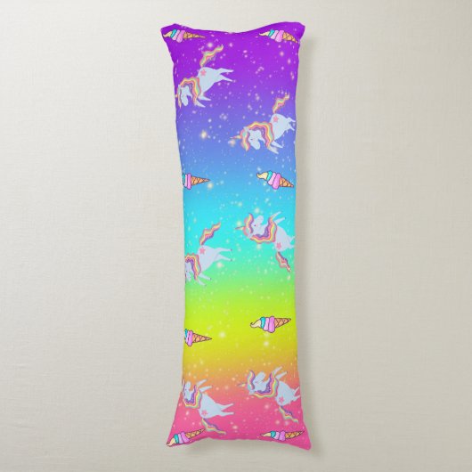 Groene en blauwe regenboogstraal lichaamskussen (Voorkant Verticaal)