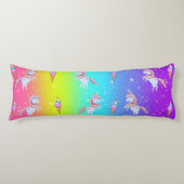 Groene en blauwe regenboogstraal lichaamskussen (Voorkant)