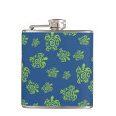 Groene en Blauwe schildpad Heupfles (Voorkant)