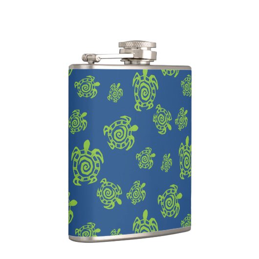 Groene en Blauwe schildpad Heupfles (Rechts)