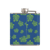 Groene en Blauwe schildpad Heupfles (Achterkant)