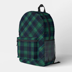 Groene en blauwe Schotse Tartan Plaid Bedrukte Rugzak