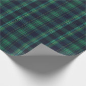 Groene en blauwe Schotse Tartan Plaid Cadeaupapier (Hoek)