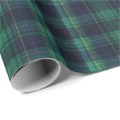 Groene en blauwe Schotse Tartan Plaid Cadeaupapier (Rol Hoek)