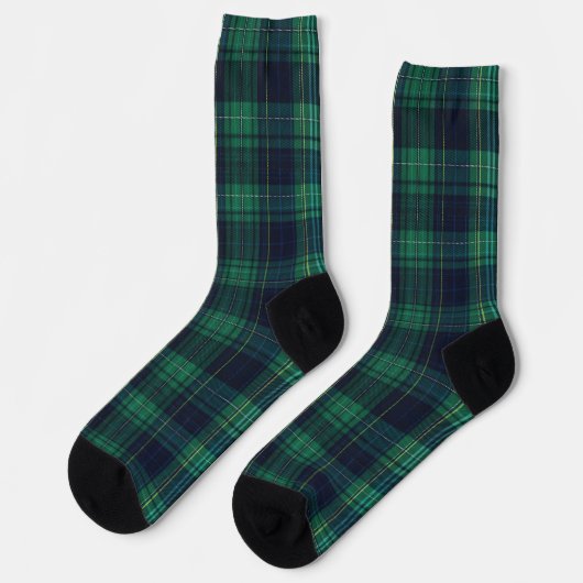Groene en blauwe Schotse Tartan Plaid Sokken (Links)