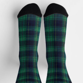 Groene en blauwe Schotse Tartan Plaid Sokken