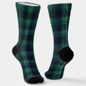 Groene en blauwe Schotse Tartan Plaid Sokken (Gebogen)