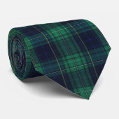 Groene en blauwe Schotse Tartan Plaid Stropdas (Opgerold)