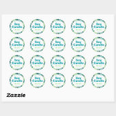 Groene en blauwe sojakaars ronde sticker (Vel)