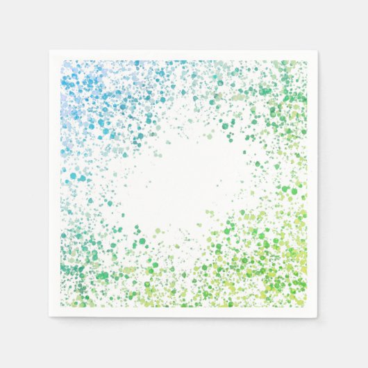 Groene en blauwe spatten servet (Voorkant)