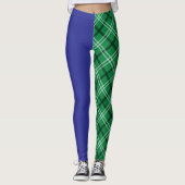 Groene en blauwe speldenstang leggings (Voorkant)