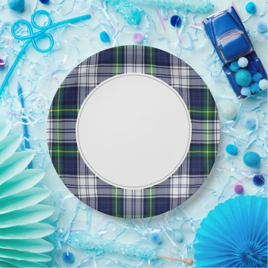 Groene en blauwe speldenstang papieren bordje (Feest)