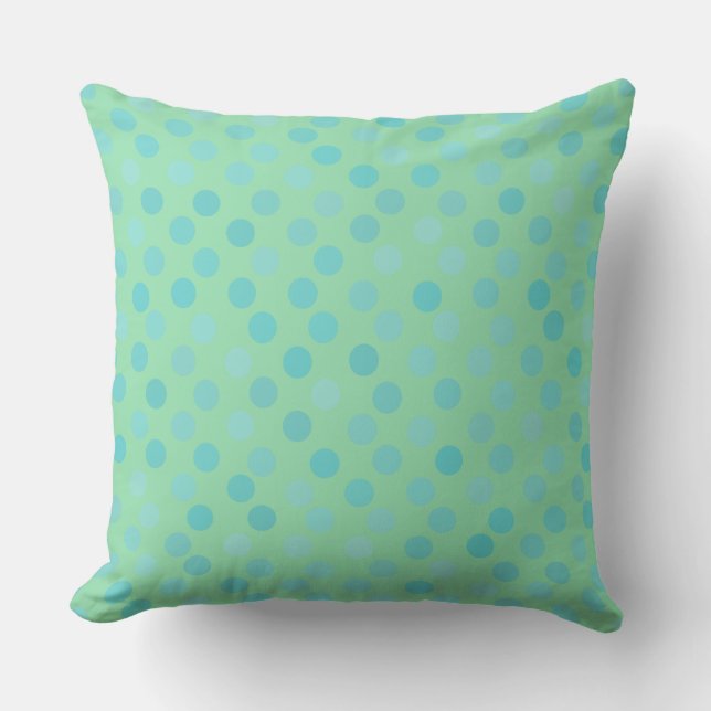 groene en blauwe stippen kussen (Voorkant)