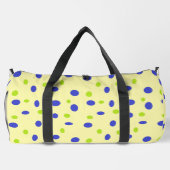 Groene en blauwe stippen op geel plunjezak (Achterkant)