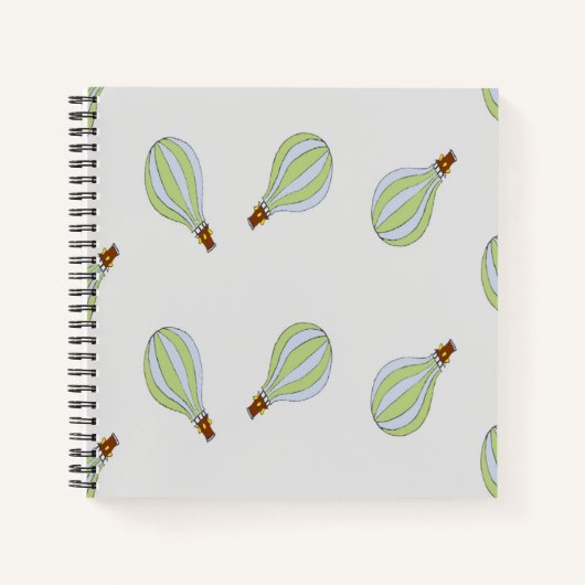 Groene en blauwe streep parachute notitieboek (Voorkant)