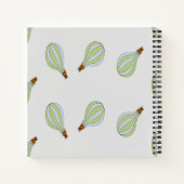 Groene en blauwe streep parachute notitieboek (Achterkant)