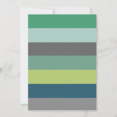 Groene en blauwe strepen aangepaste feestelijke ui kaart (Achterkant)