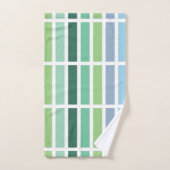 Groene en blauwe strepen bad handdoek (Handdoek)