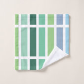 Groene en blauwe strepen bad handdoek (Wasdoekje)
