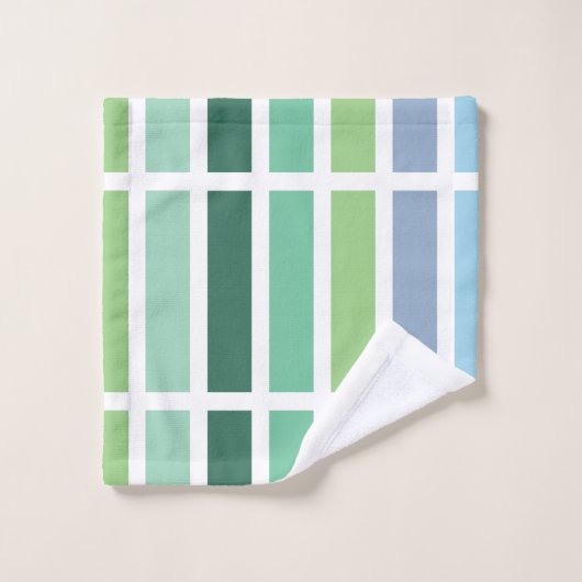Groene en blauwe strepen bad handdoek (Wasdoekje)