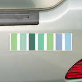 Groene en blauwe strepen bumpersticker (Op auto)