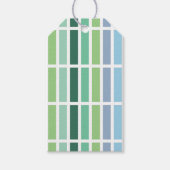 Groene en blauwe strepen cadeaulabel (Voorkant)