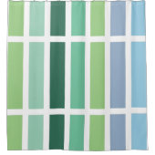 Groene en blauwe strepen douchegordijn (Voorkant)