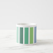 Groene en blauwe strepen espresso kop (Voorkant)