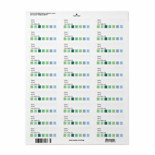 Groene en blauwe strepen etiket (Full Sheet)