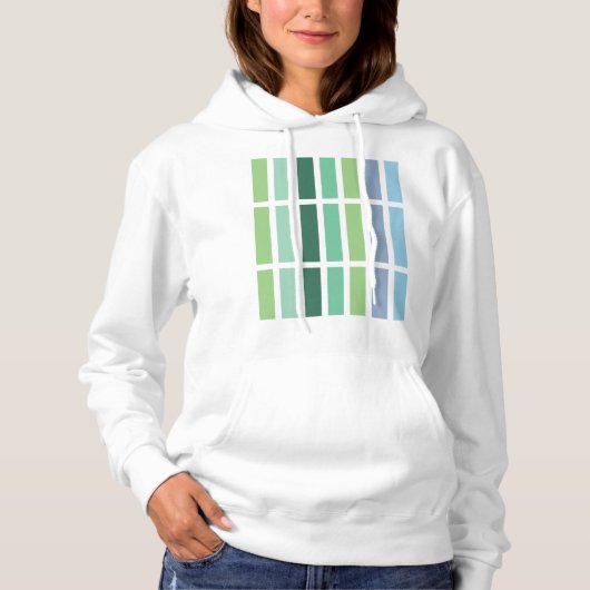 Groene en blauwe strepen hoodie (Voorkant)