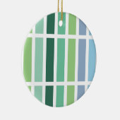 Groene en blauwe strepen keramisch ornament (Rechts)