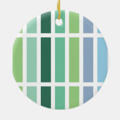 Groene en blauwe strepen keramisch ornament (Achterkant)