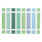 Groene en blauwe strepen kussensloop (Achterkant)