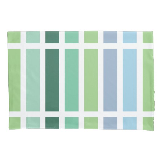 Groene en blauwe strepen kussensloop (Voorkant)