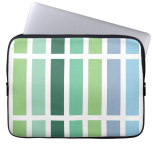 Groene en blauwe strepen laptop sleeve