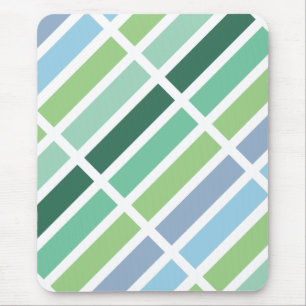 Groene en blauwe strepen muismat