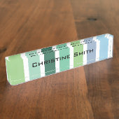 Groene en blauwe strepen naambordje (Zijkant)