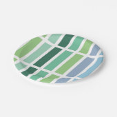 Groene en blauwe strepen papieren bordje (Gekanteld)