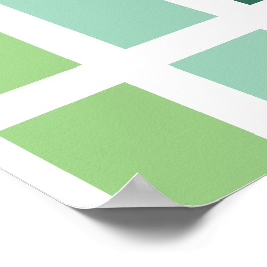 Groene en blauwe strepen poster (Hoek)