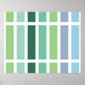 Groene en blauwe strepen poster (Voorkant)