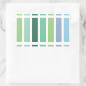 Groene en blauwe strepen rechthoekige sticker (Tas)