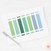 Groene en blauwe strepen rechthoekige sticker (Envelop)