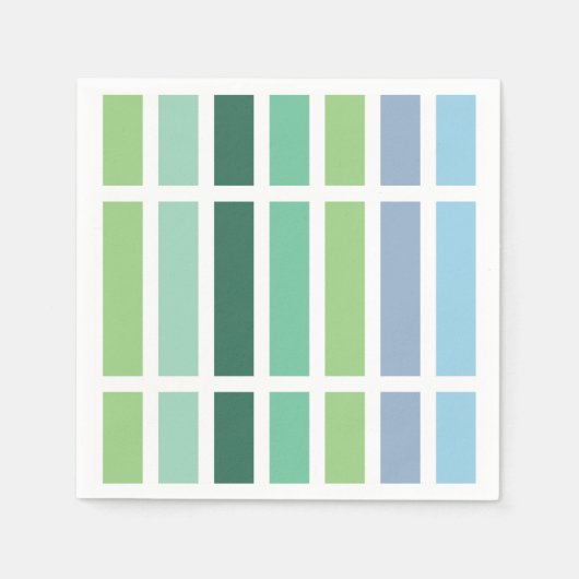 Groene en blauwe strepen servet (Voorkant)