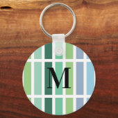 Groene en blauwe strepen sleutelhanger (Voorkant)