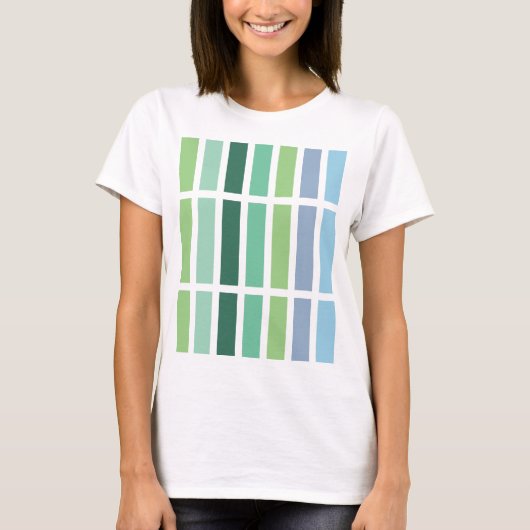 Groene en blauwe strepen t-shirt (Voorkant)
